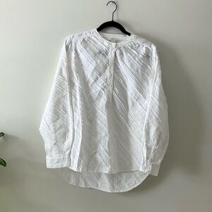 Sundance White Textured Cotton Blouse Size Medium